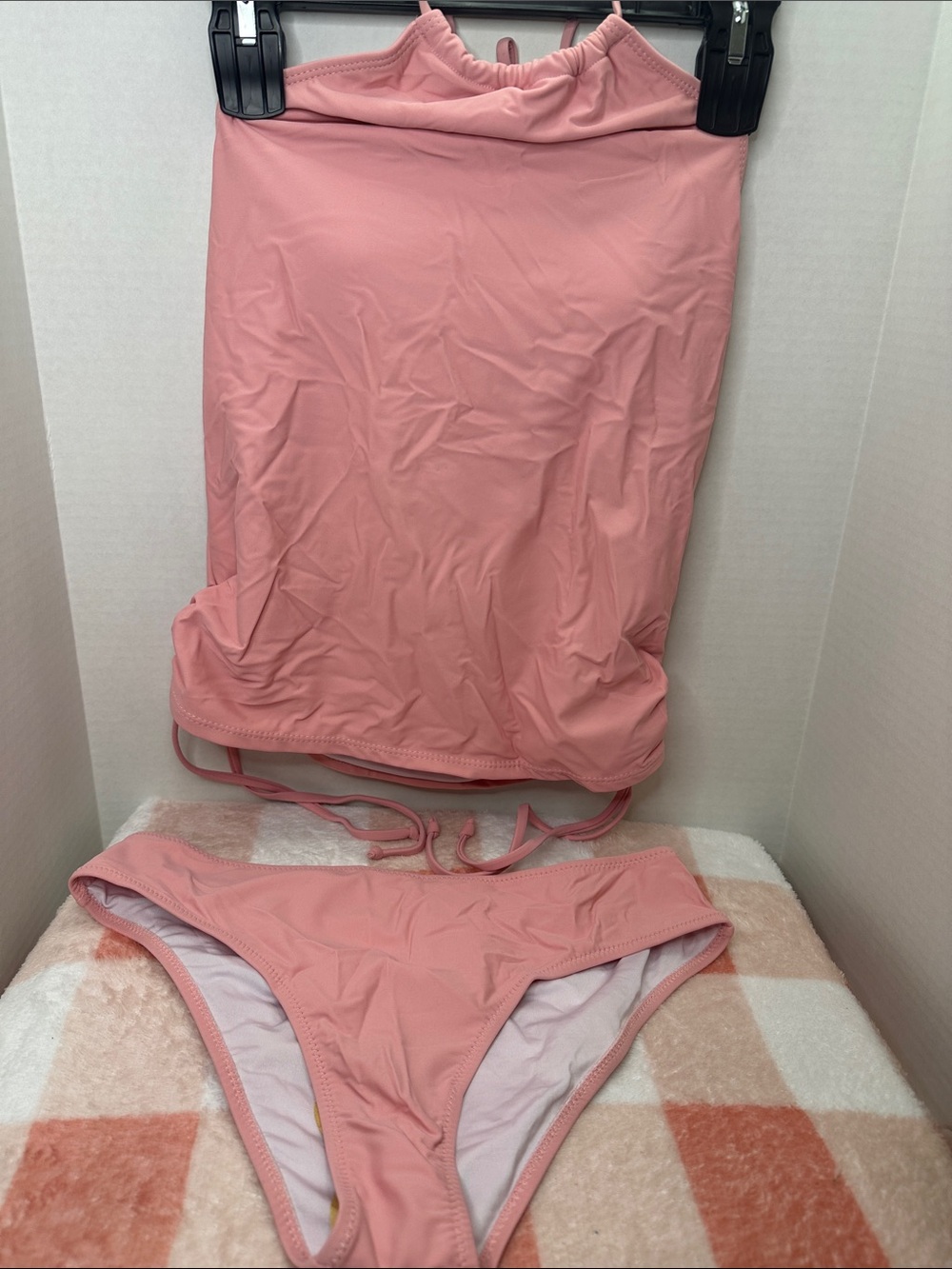 Pink High-Neck Two Piece Swimsuit Beachsissi size M